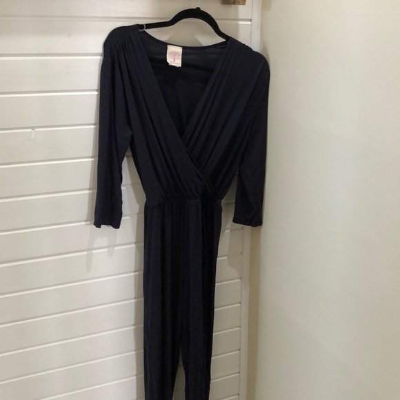 Navy Blue Long Sleeve Jump Suit - Picture 1 of 2